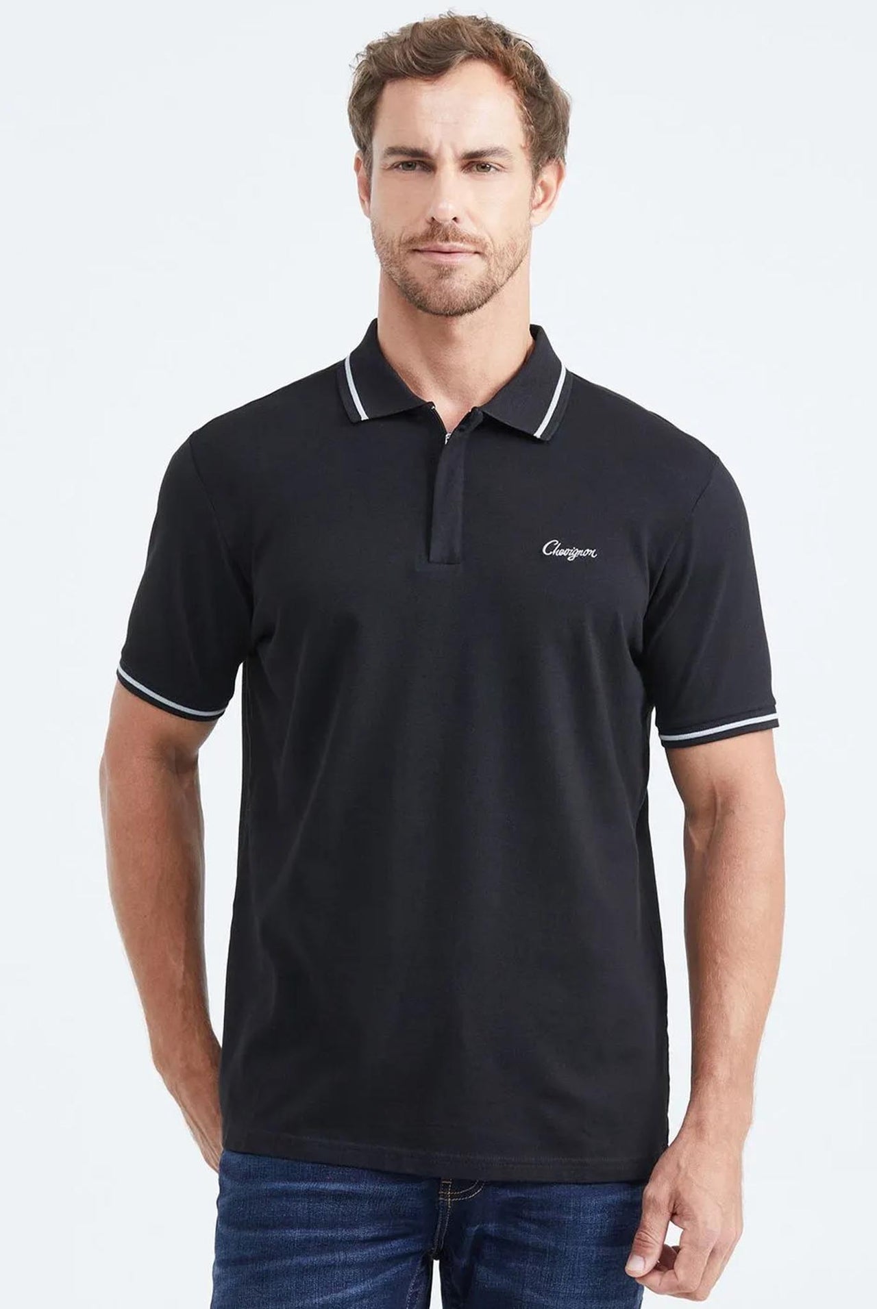 Camiseta Tipo Polo Chevignon Negro 063-609F025