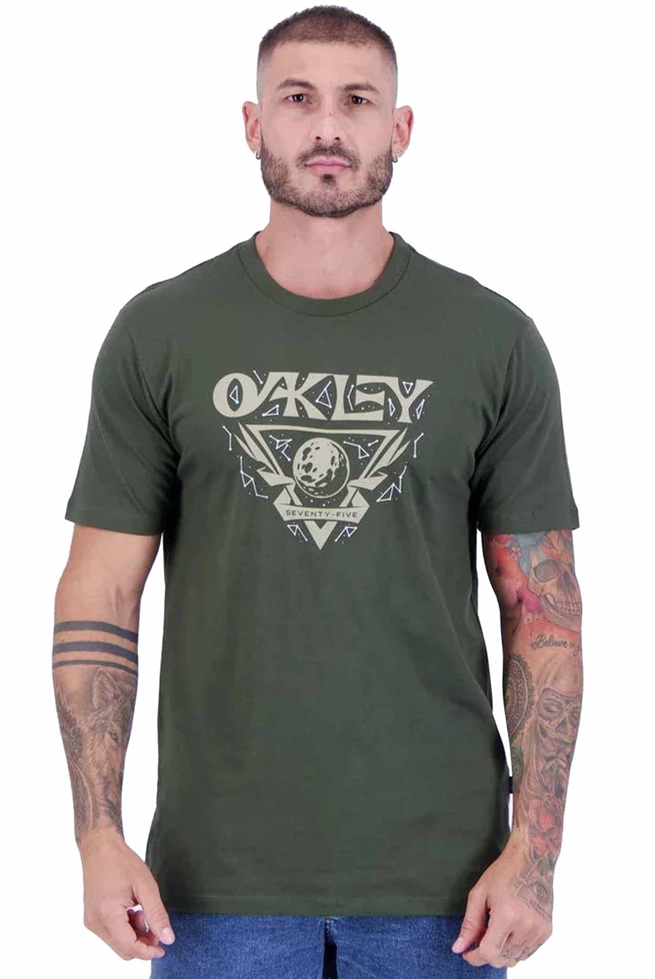 Camiseta Oakley Masc Mod Ball Graphic Verde Militar