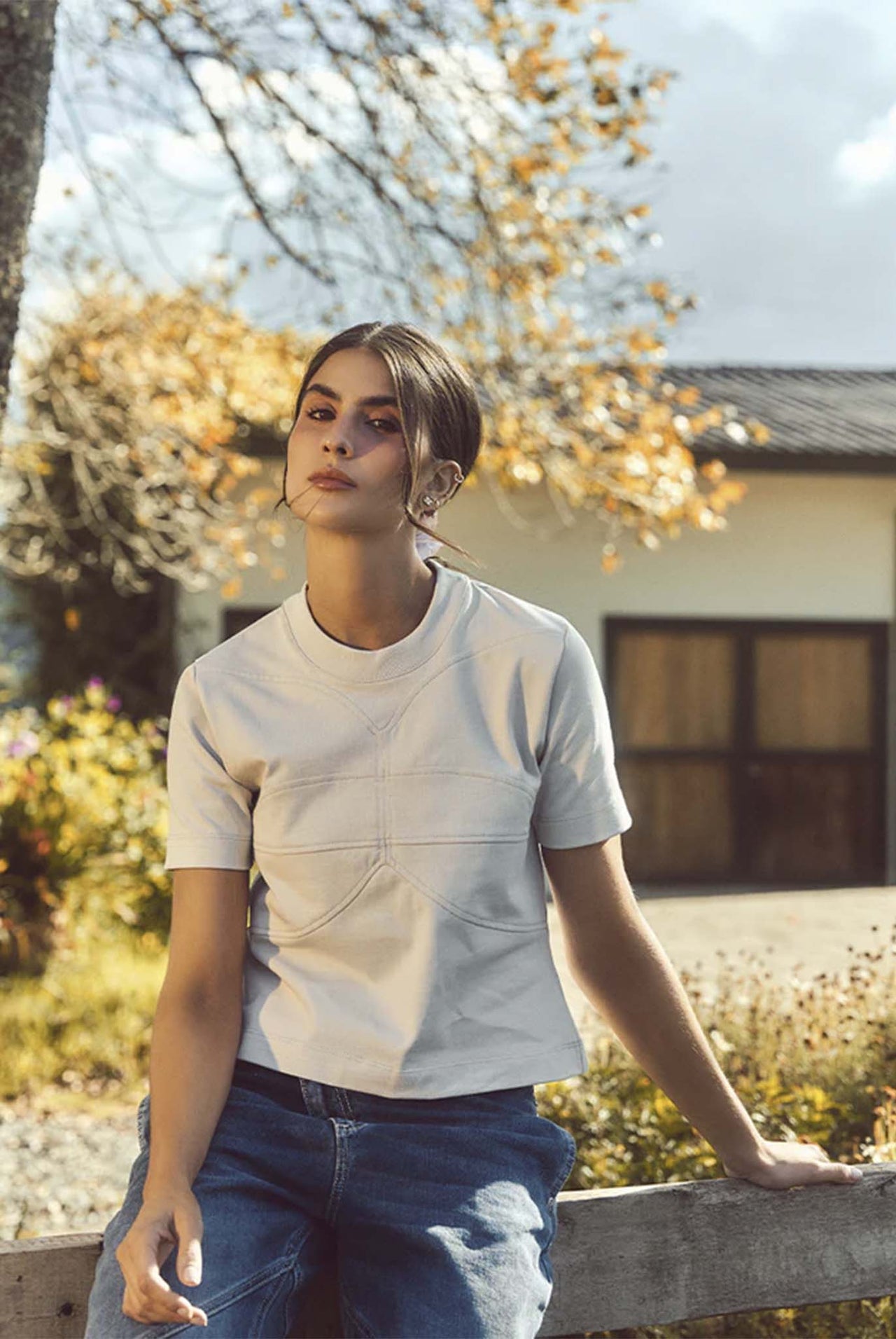 Camiseta Celeit Logo Textured Grey