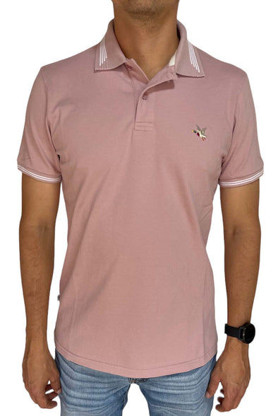 Camiseta Tipo Polo Chevignon Manga Corta Color Rosado