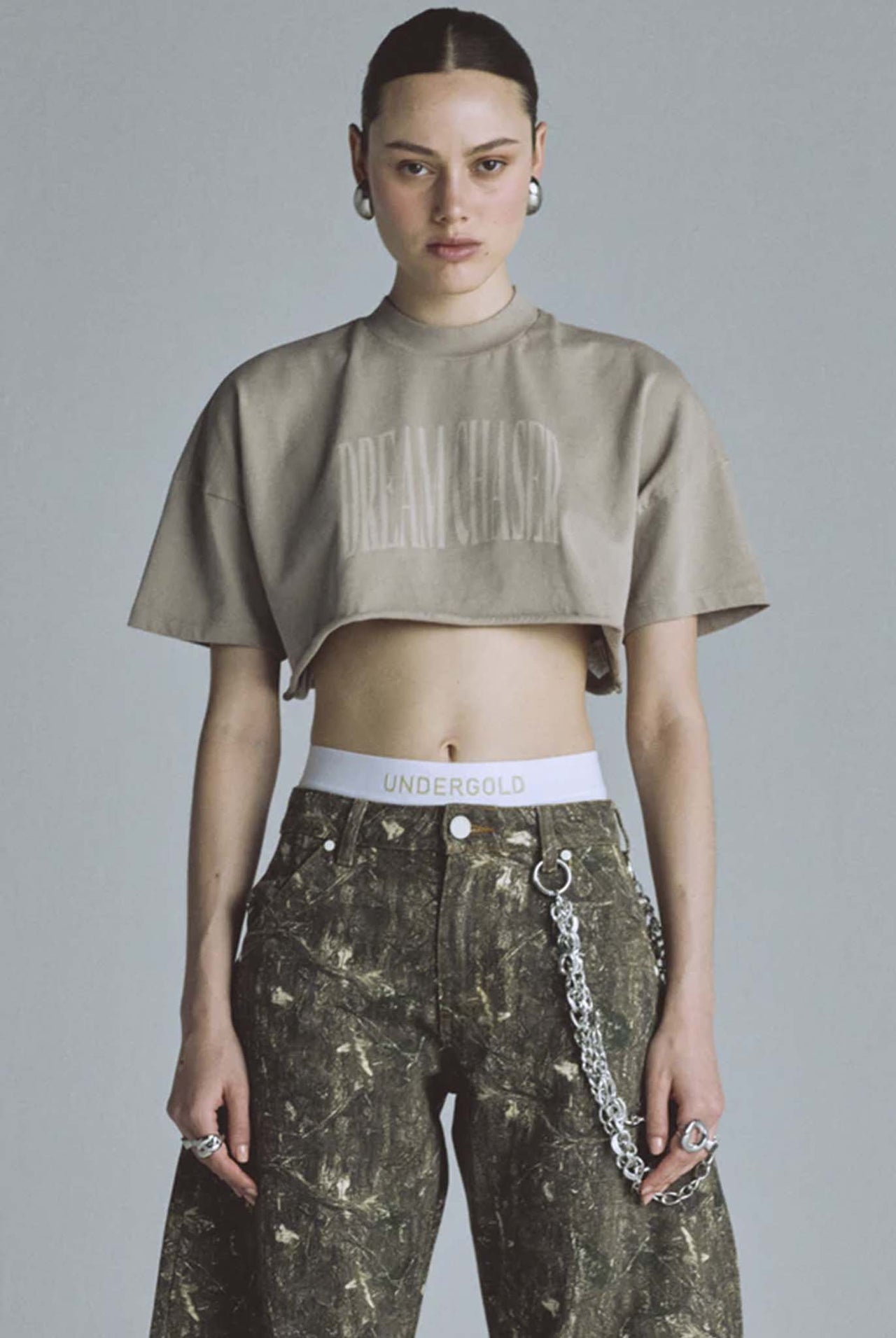 Crop Top Undergold Echoes Dream Chaser Light Brown