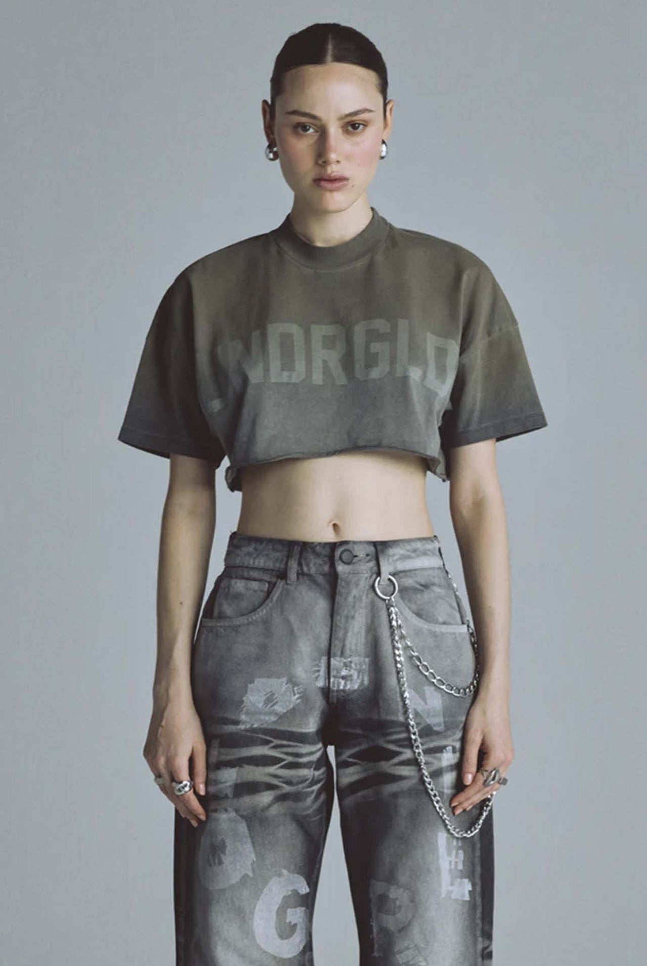 Crop Top Undergold Echoes Faded Olive