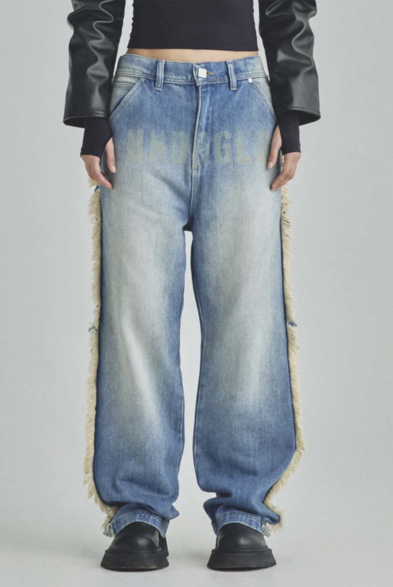 Jean Spring UNDRGLD Frayed Wide Blue