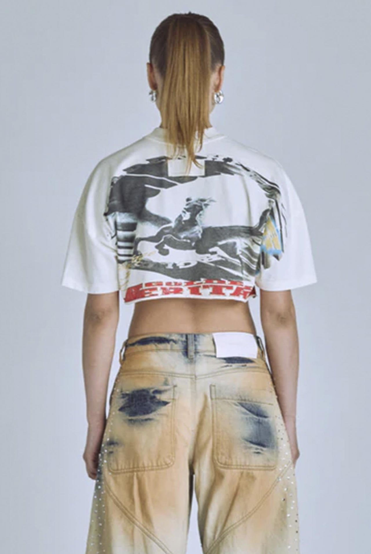 Crop Top Undergold Golden Heritage Pegasus White