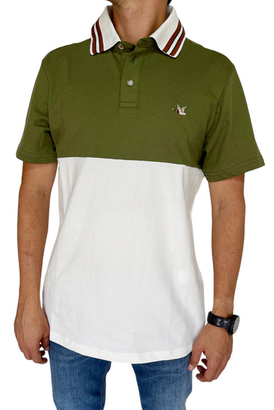 Camiseta Tipo Polo Chevignon Manga Corta, Cuello Tejido en Contraste - Verde