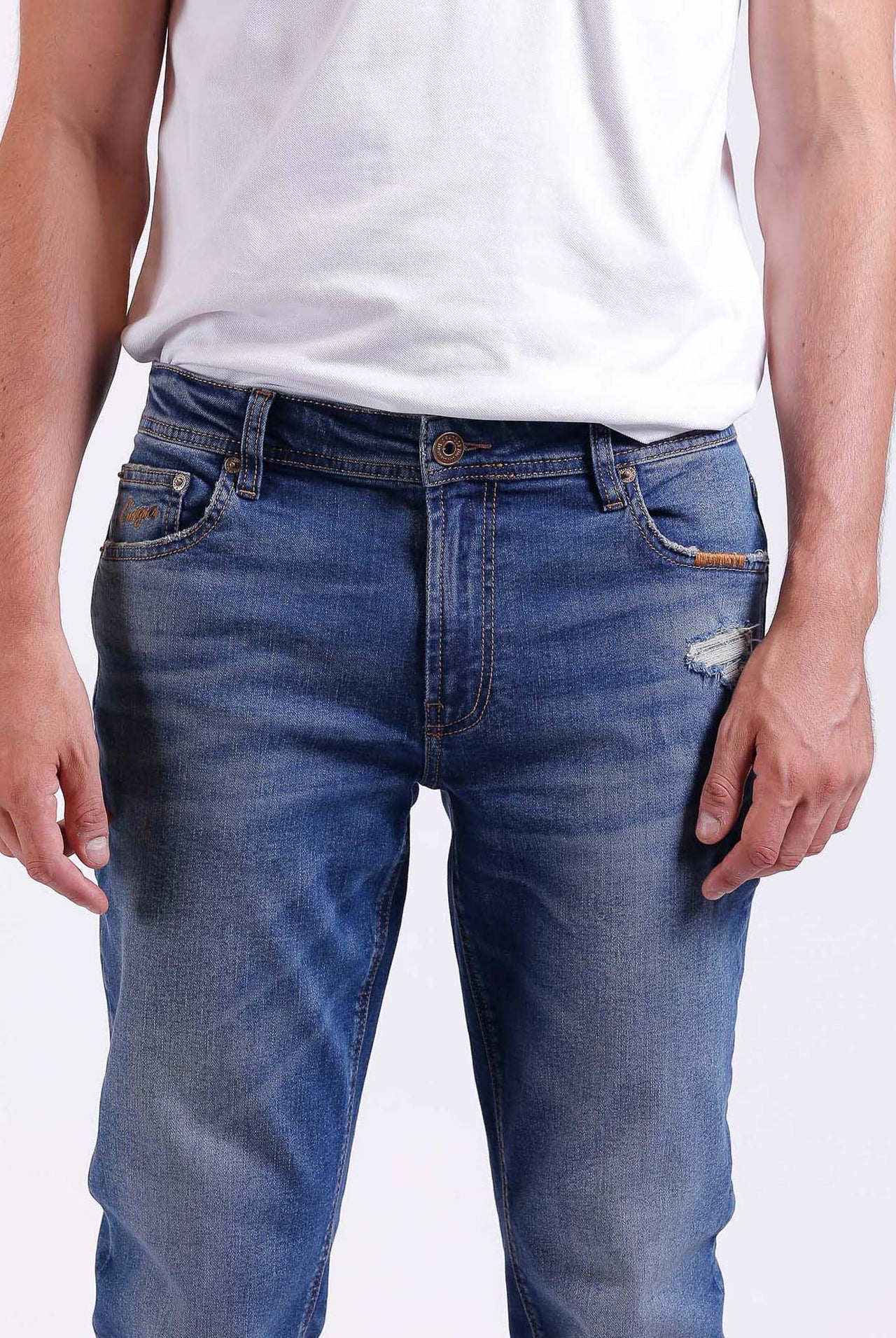 Jeans Chevignon Morrison Pulse Medio+Roto azul