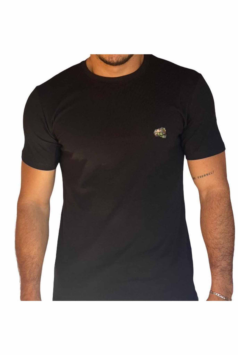 Camiseta Fist  Logo Camo Pequeño Negra