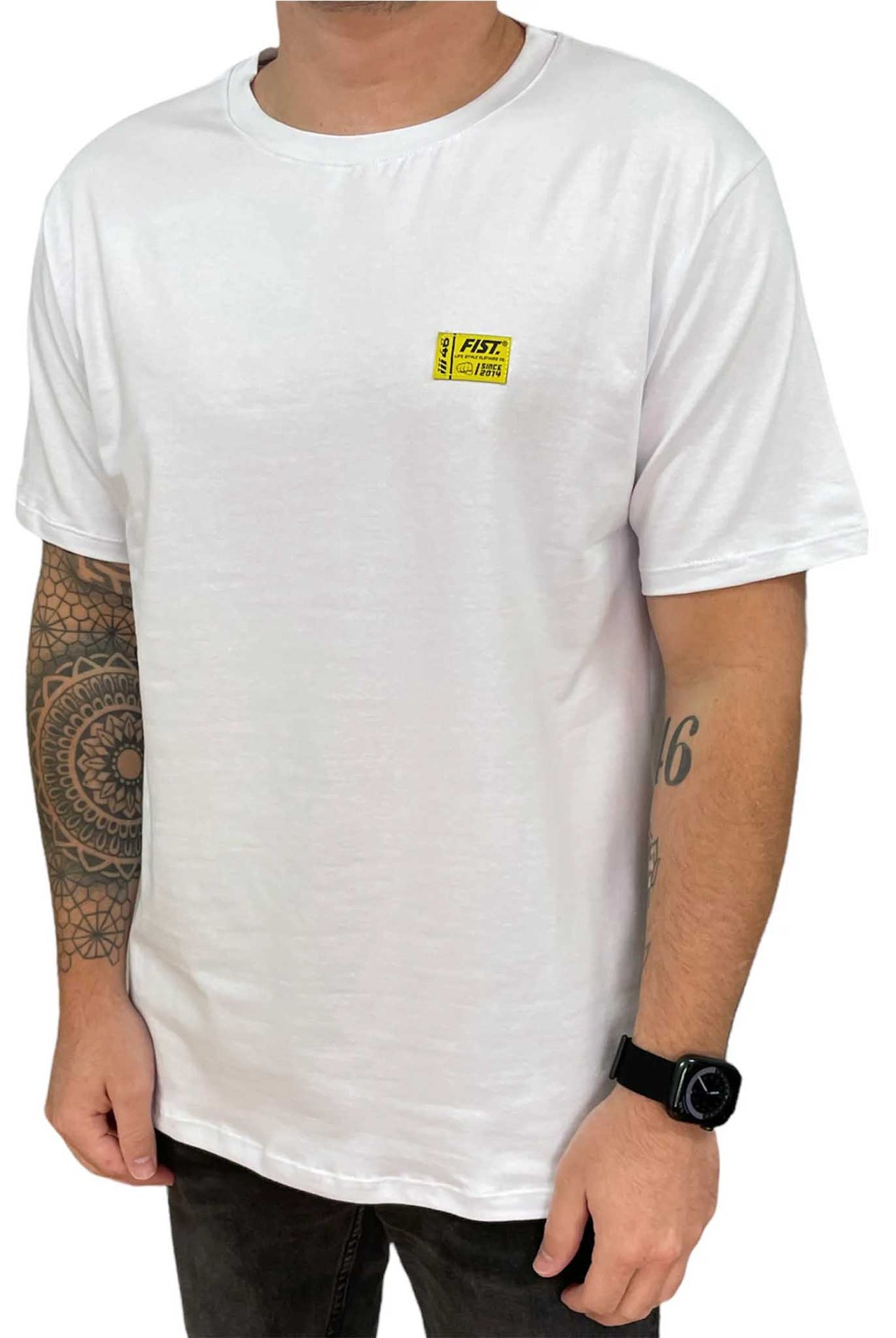 Camiseta Fist  Neon Patch Blanco