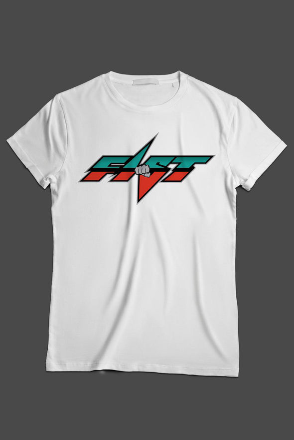 Camiseta Fist Retro Logo Blanca