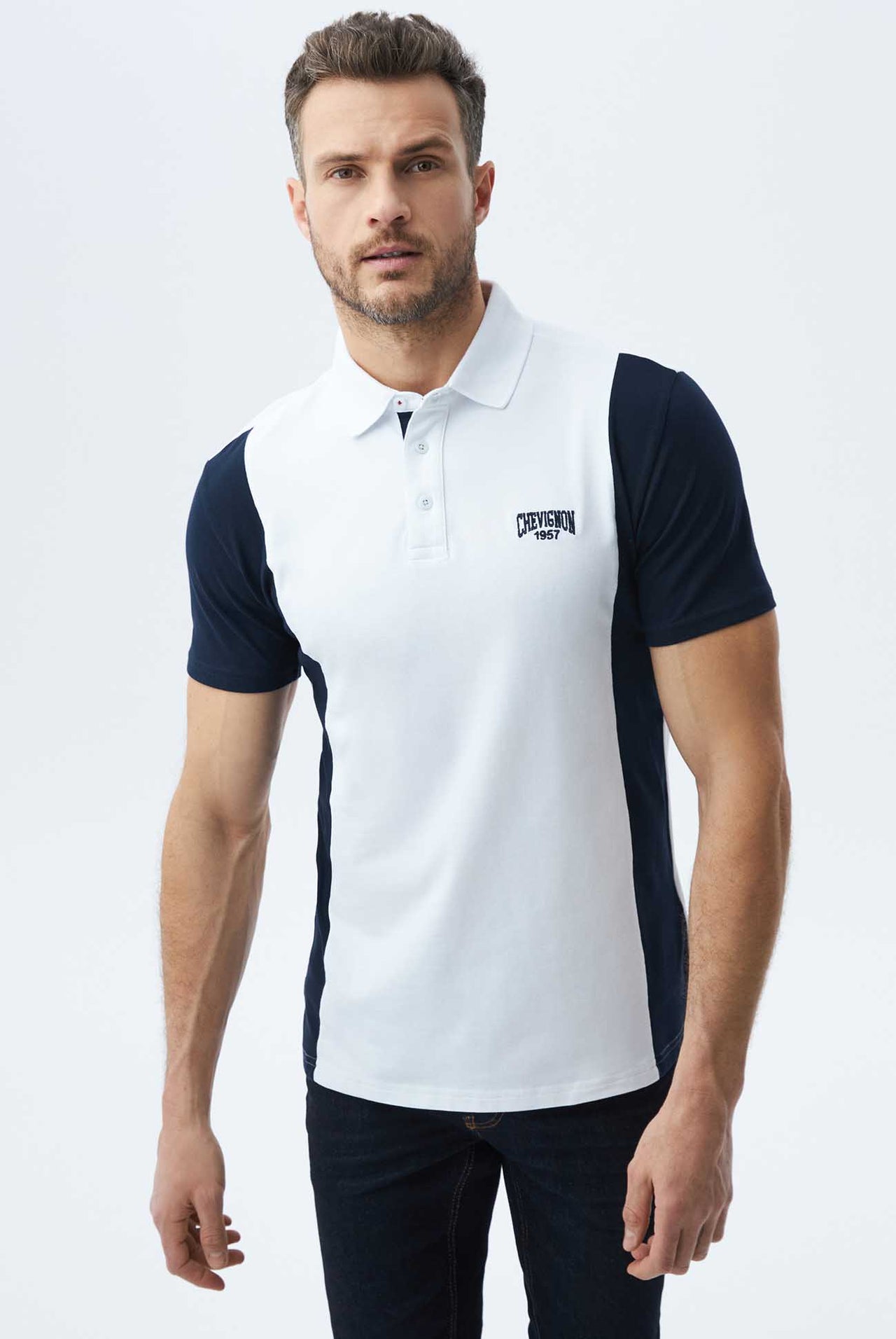 Polo Chevignon Slim Fit Manga Corta Con Bloques De Color