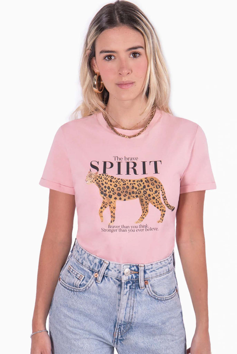 Camiseta Estampada Tigra Y "THE BRAVE SPIRIT" - Anissa
