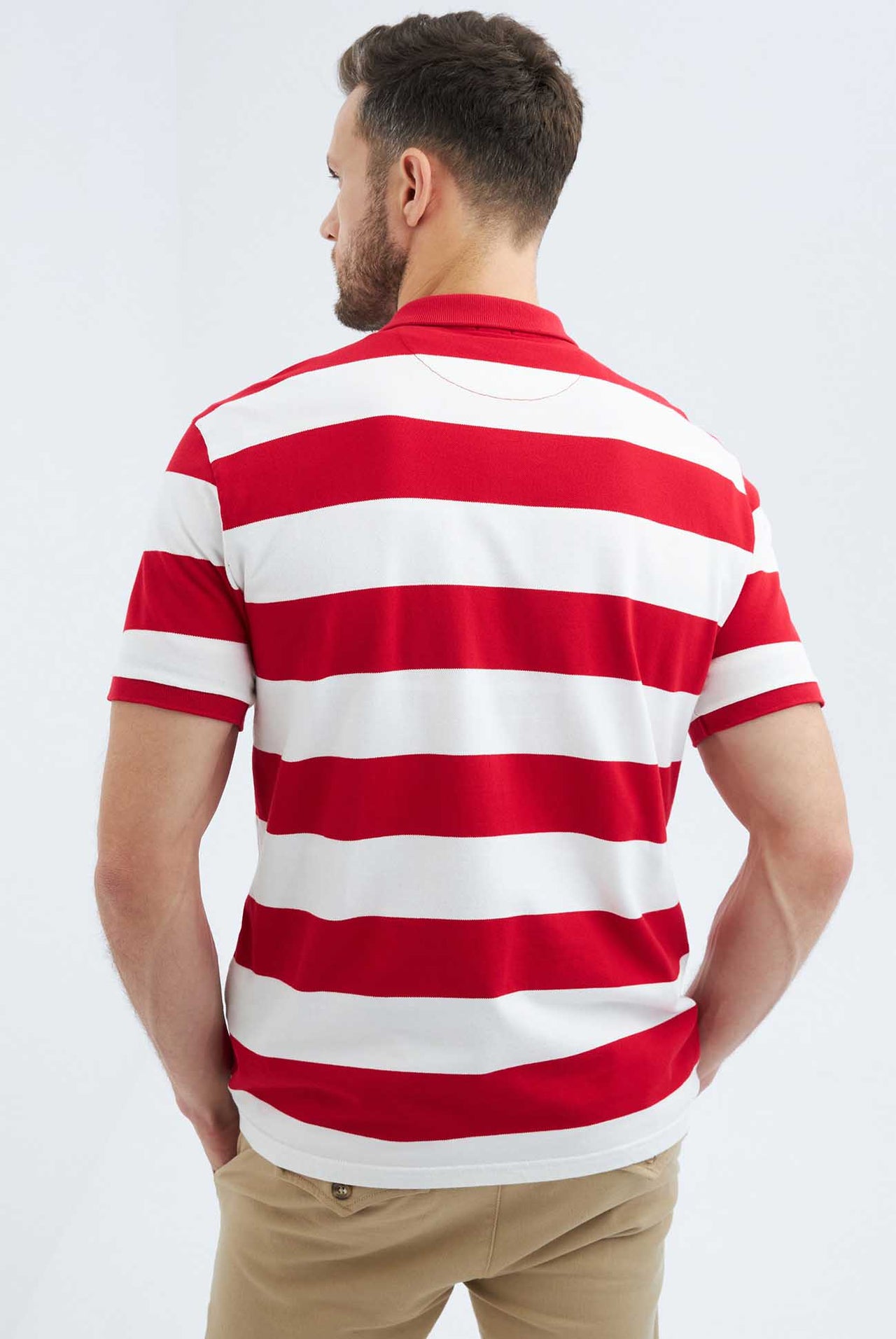 Polo Chevignon Classic Fit Rayas Rojas Manga Corta