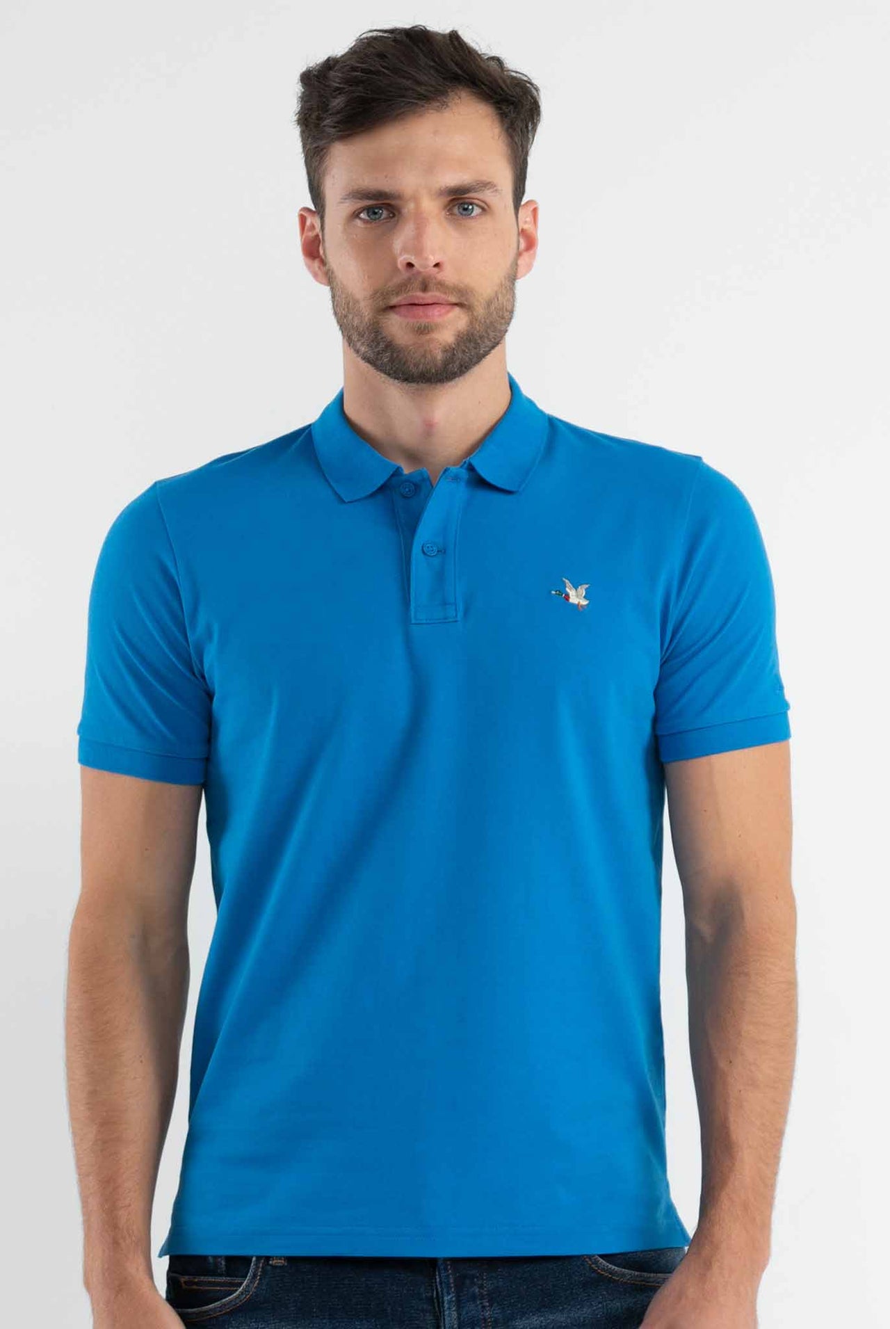 Polo Chevignon Azul Medio Logo Básico