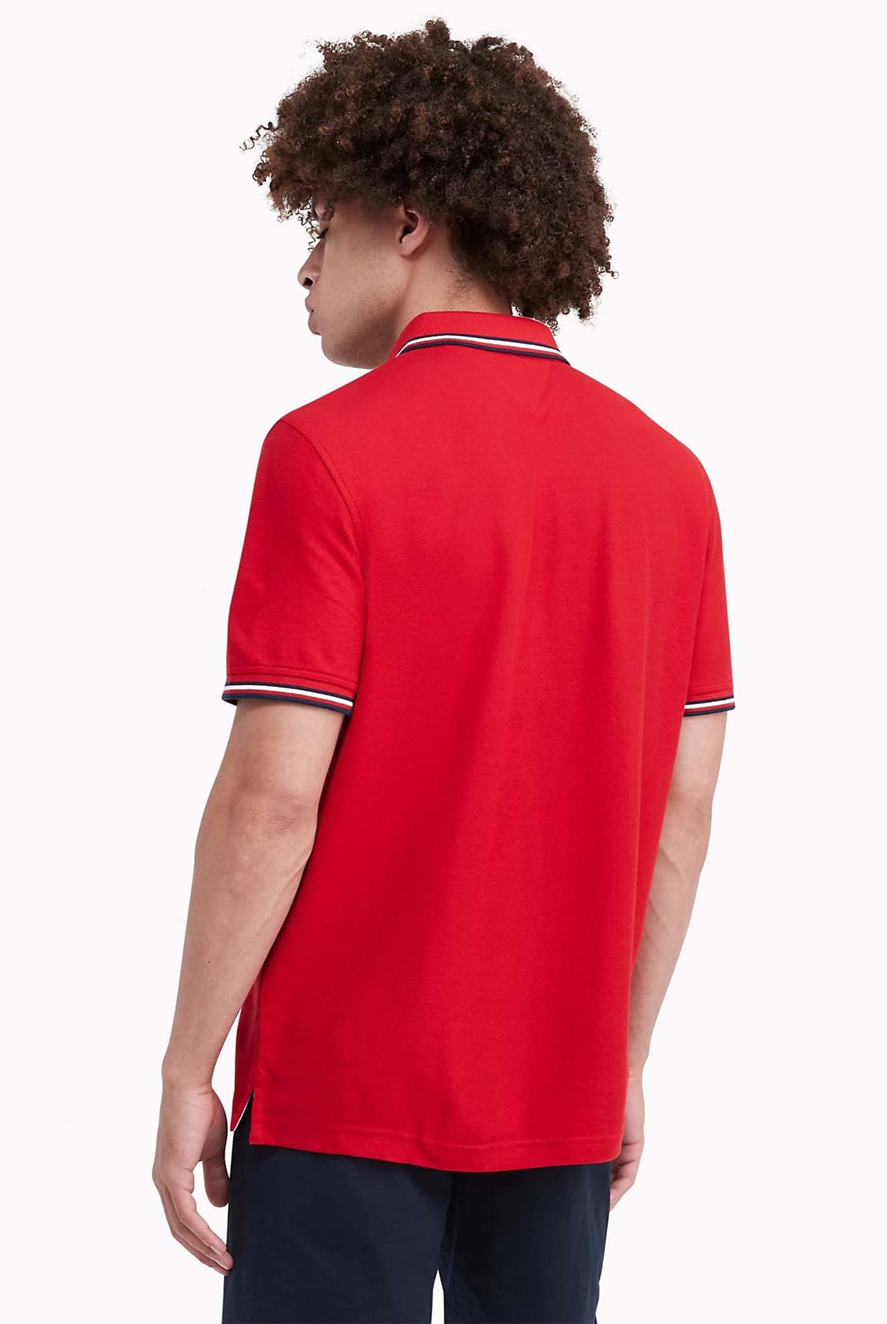 Polo Tommy Hilfiger Rojo Con Lineas