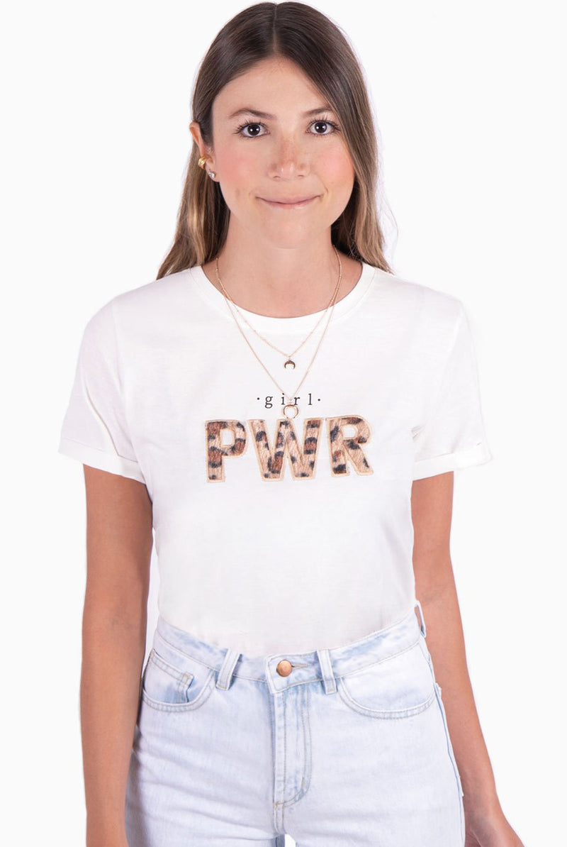 Camiseta con Aplique de Peluche Girl PWR - Alondra