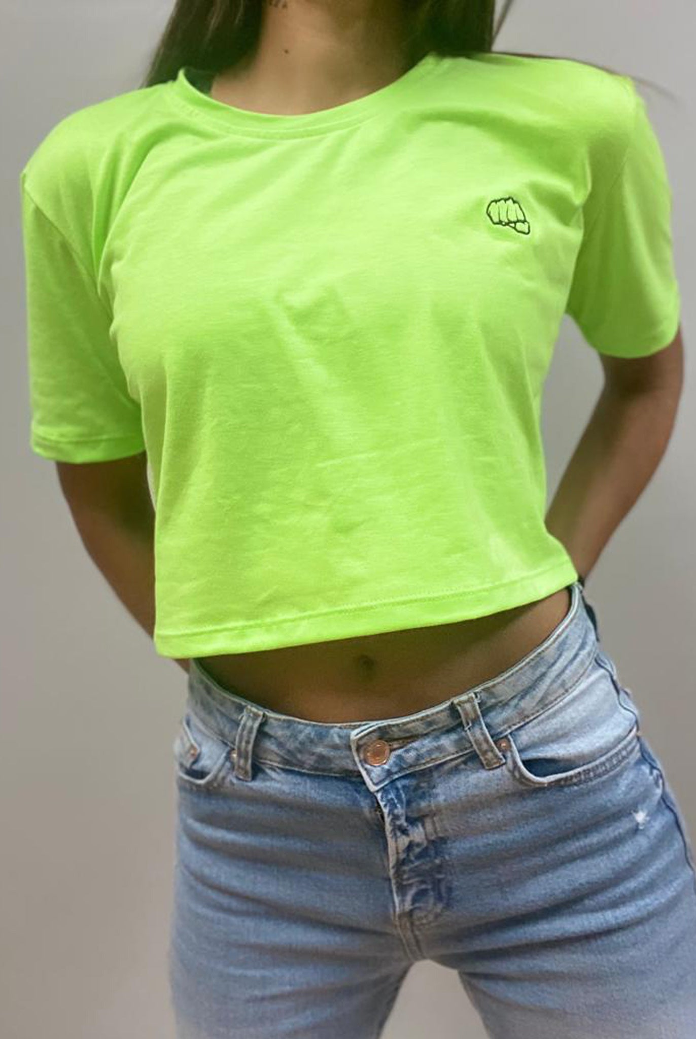 Crop Top Fist Verde Fluorescente Shopcenter