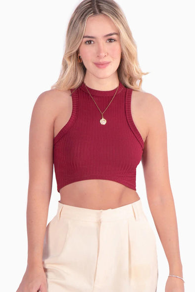 Crop Top Flashy Halter Sin Mangas - Luana