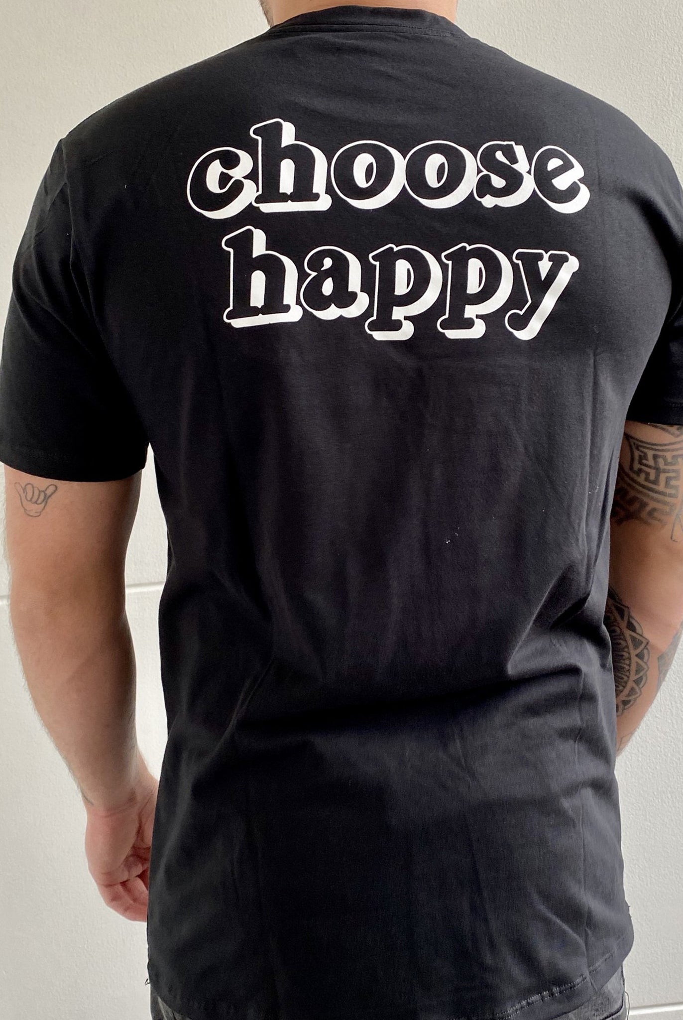 Camisetas Fist Choose Happiness Black