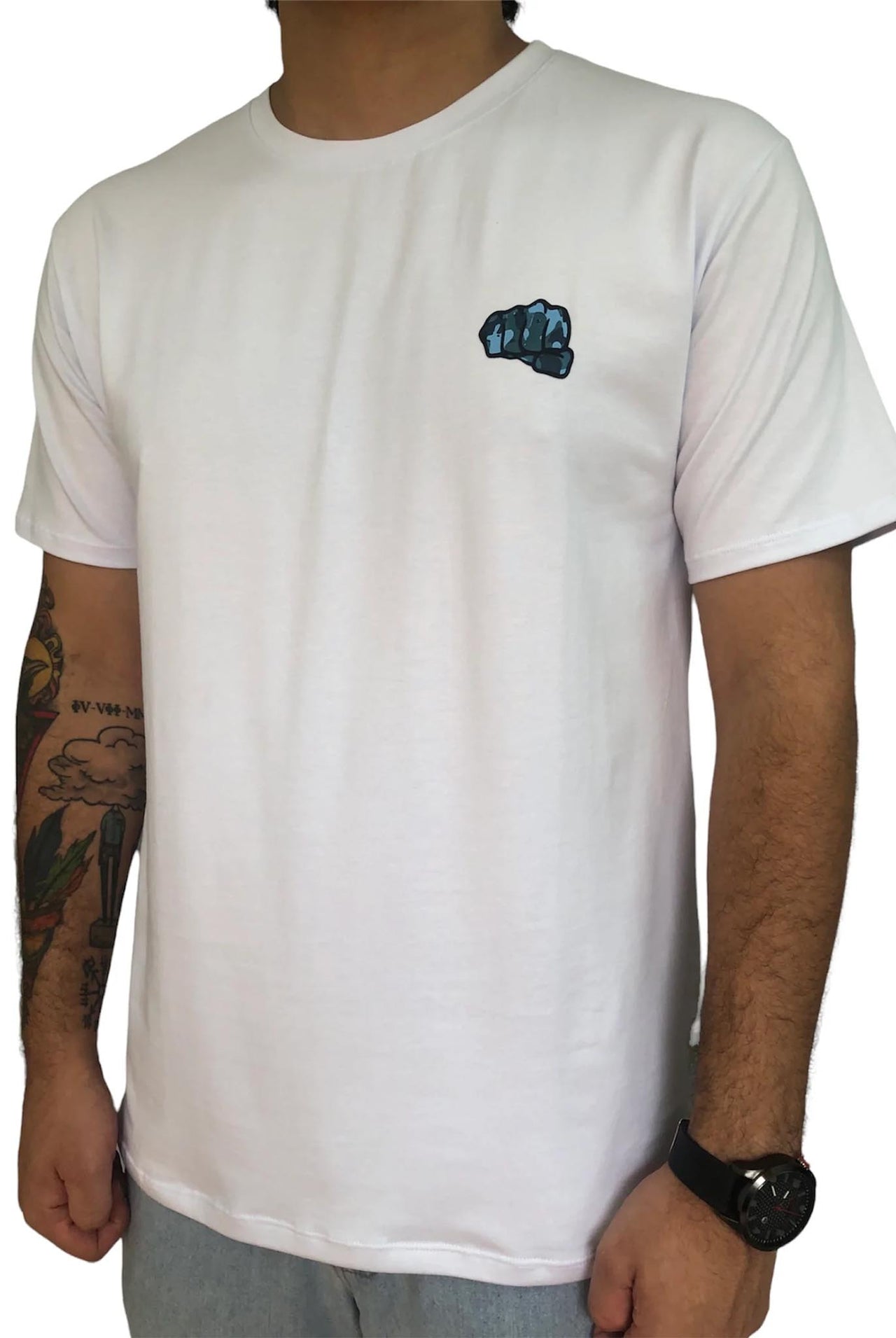Camiseta Fist  White Camo Azul